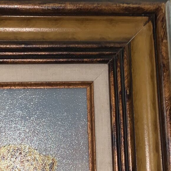 VTG LIGER CUB CANVAS PAINTING SIGNED WOOD FRAMED 8X10 CANVAS - Picture 11 of 15